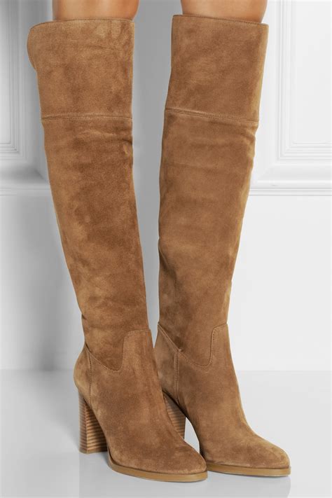 michael kors brown suede boots